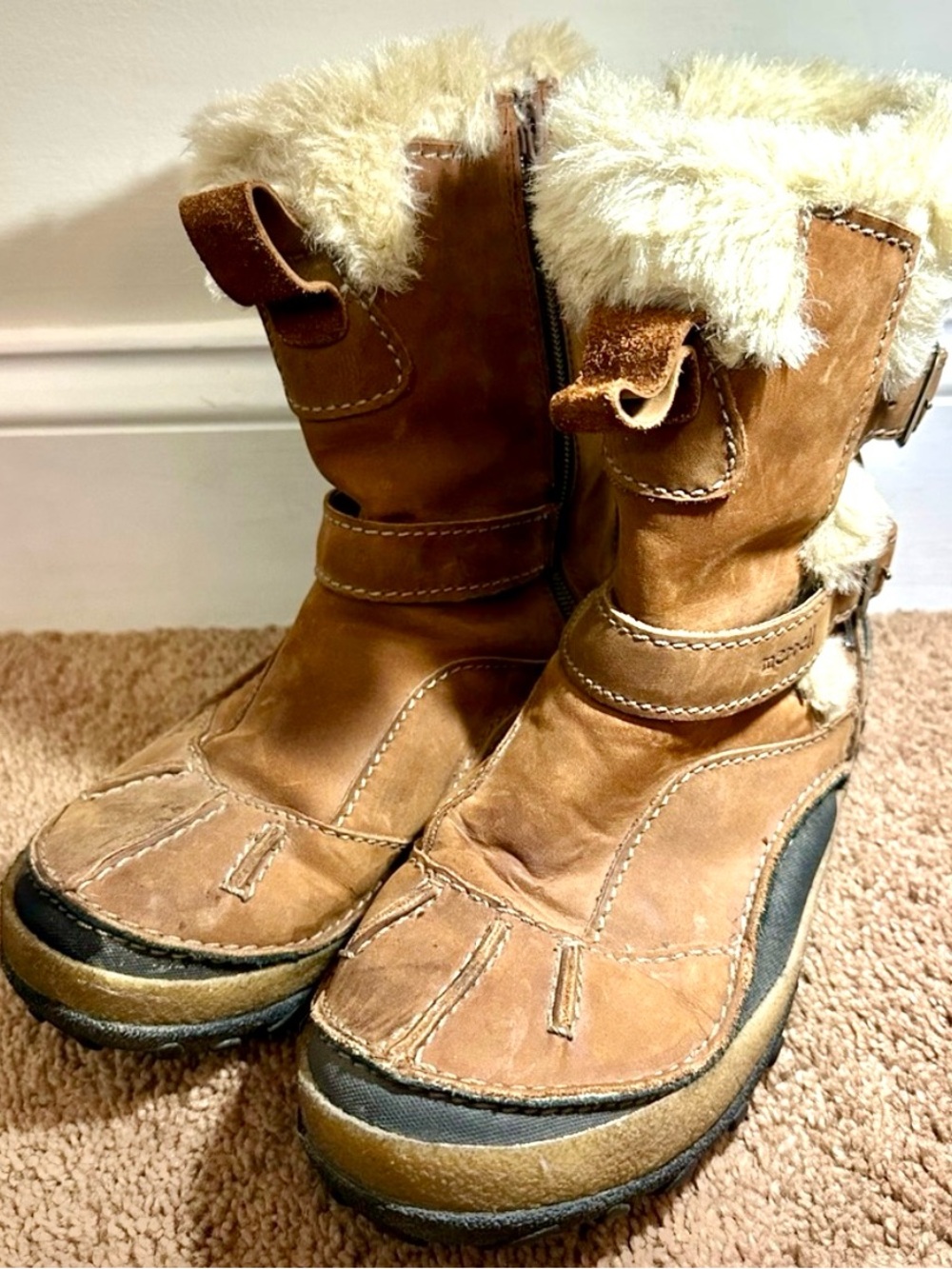 Merrell Brown Faux Fur Trim Winter Boots